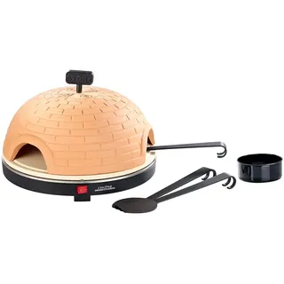 Cucina di Modena Pizzadom: Premium Pizzaofen mit Terrakotta-Haube, Schamottstein-Platte, Ø 40 cm (Tisch Pizzaofen mit Stein, 8 Personen, Dome)