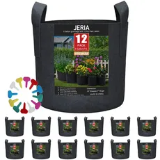 JERIA 12er-Pack Pflanzentöpfe mit Griffen für Gemüse/Blumen/Pflanzen, 12 Stück
