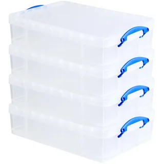 Really Useful Box Kunststoff-Aufbewahrung, 24,5 l, transparent, 4 Stück, Farblos