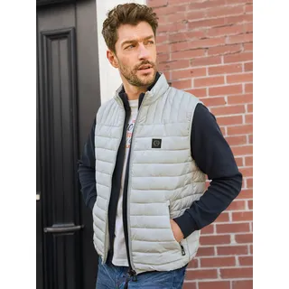 Steppweste LERROS "Steppweste für Herren, leicht gefüttert", Herren, Gr. L, pearl grau, 100% Polyester, Westen Steppweste