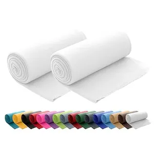 wometo 2er Set Polar Fleecedecke 130x160 Oeko-TEX ca. 400g weiß