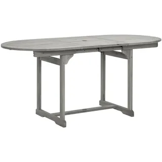 vidaXL Garten-Esstisch (120-170)x80x75 cm Massivholz Akazie - Grau