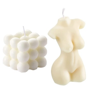 Bubble Candle - Cube Sojawachskerzen, weibliche Körperförmige Kerze, ästhetische Heimdekoration, Duftkerzen-Set, 2 Stück, für Zuhause und als Geschenk