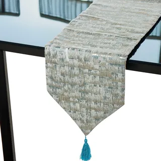 DRW Tischläufer aus Polyester in Hellblau, 30 x 1 x 180 cm