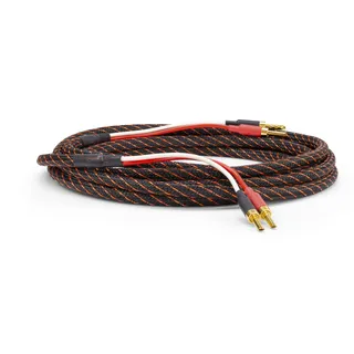 Dynavox Perfect Sound Flex Lautsprecherkabel, konfektioniert, extrem flexibel, HiFi Kabel mit vergoldeten Bananenhohlsteckern, verlustfreie Signalübertragung, hochreines OFC-Kupfer, Paar, 5m