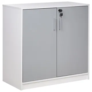 Beliani Zehna Aktenschrank 80 x 40 x 80 cm grau/weiß