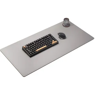 mulbijeo Schreibtischunterlage aus PU-Leder, Wasserdichter Schreibtisch Organizer, Rutschfester Schreibtischschreibblock, Mauspad für Büro und Zuhause, 40 x 80 cm, Schwarz/Beige