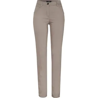 TONI Hose be loved Slim Fit mit elastischem Dehnbund, höhere Leibhöhe, Größe 24 - Taupe