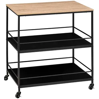 5 five simply smart Servierwagen, groß, 2 Ebenen, Schwarz Aliaj