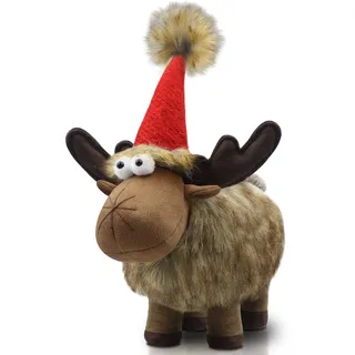 Godeufe Weihnachtswichtel Rentier Puppe Figuren Plüsch Stofftier Stehend Hirsch Dekor, Xmas Indoor Dekorationen für Zuhause Bauernhaus Tischplatte Kamin Regal Schreibtisch Büro Urlaub Versorgung 26 cm