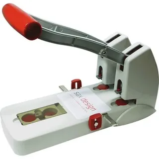 Sax Design 2 Löcher Locher Kunststoff, Metall 150 Blatt 908 Grau, Rot