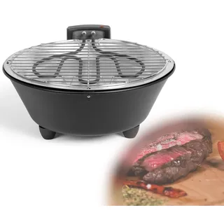 LIVOO Elektrogrill Balkon Tischgrill elektrisch rund 30 cm DOC267 schwarz - Schwarz