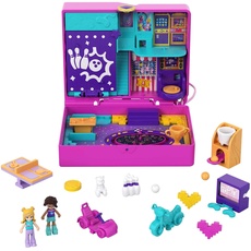 Polly Pocket HCG15 - Race & Rock Arkade, Spielthema mit Micro Polly & Shani Puppen, 5 Überraschungen & 12 Zubehörteile, Pop & Swap Funktion, tolles Spielzeug Geschenk für Kinder ab 4 Jahren
