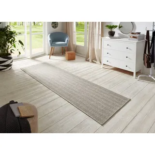 HANSE HOME BT Carpet Nature Läufer In- – Schlingen Küchenläufer Rutschfest, Flachgewebe, Kurzflor Woll-Optik Fineloop Küchenteppich für Flur, Garten, Terrasse, Badezimmer – grau Mehrfarbig, 80x350cm