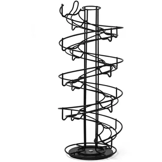Joeji's Kitchen Eierablage im Spiral-Design, Eierkorb, Eierspirale, Eierhalter, Eier – Metall – für bis zu 36 Eier – Aufbewahrung von Küchenzubehör (schwarz)