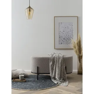 SalesFever Polsterhocker »Komfortabler Polsterhocker« mit Design-Gestell aus schwarzem Metall, grau