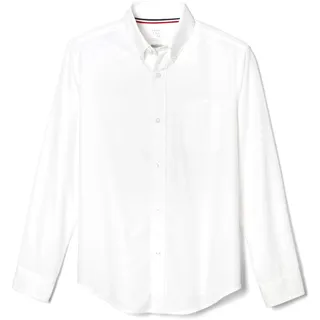 French Toast - Camisa Oxford de Manga Larga para niño, Blanco, 5