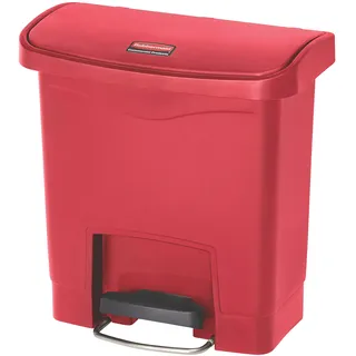 Rubbermaid Commercial Products Slim Jim® Tretmülleimer aus Kunststoff 15 l | Innenraum-Mülleimer für Medizin, Büro, Gewerbe, Küche und Bad | Rot | 1883563