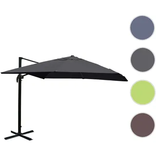 Gastronomie-Ampelschirm HWC-A96, Sonnenschirm, 3x3m (Ø4,24m) Polyester/Alu 23kg ~ anthrazit ohne Stä