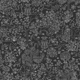 Vliestapete , Schwarz, Weiß , Kunststoff, Papier , Tier , 52x1000 cm , Made in Europe , Tapeten & Wandverkleidungen, Vliestapeten