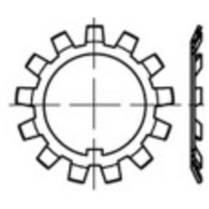 Bild von 137808 Sicherungsbleche Innen-Durchmesser: 40mm Außen-Durchmesser: 62mm DIN 5406 Stahl 25