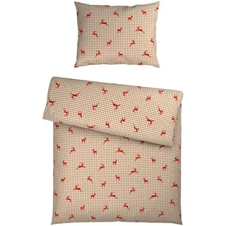 Esposa Bettwäsche , Rot, Beige , Textil , Abstraktes , 140x200 cm , pflegeleicht, atmungsaktiv, schadstoffgeprüft , Heimtextilien, Bettwäsche & Leintücher, Bettwäsche, Satin-Bettwäsche