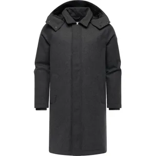 Wintermantel RAGWEAR "Wintermantel Isaq Felt YOUMODO", Herren, Gr. L, grau (dunkelgrau), Obermaterial: 100% Polyester PES.  Obermaterial: Futter: 100% Polyester PES. 100% Polyester PES., Mäntel Wintermantel