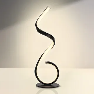 EIDEARAY LED Tischlampe Spiral Design 22W Dimmbar Schreibtischlampe Moderne Nachttischlampe, Warmweiß Kaltweiss 3 Farbmodi, 10 Helligkeitsstufen, für Schlafzimmer, Büro, Wohnzimmer (Schwarz)