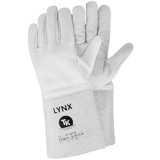 TK Gloves LYNX Schweißerhandschuh Montage-Handschuhe aus Leder/Größe 11, 1 Paar Weiße/Handschuhe Arbeitshandschuhe/ungefütterter Schweißschutzhandschuh/vollnarbiges Ziegenleder