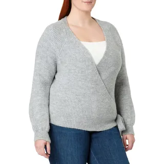 ONLY Damen Onlmia L/S Wrap Cardigan KNT Noos Strickjacke, Light Grey Melange, XL EU
