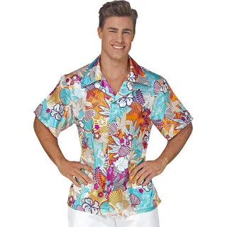 W WIDMANN MILANO Party Fashion - Hawaiihemd aus Satin, kurzarm, Herrenhemd, Beachparty