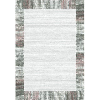 Novel Webteppich , Grau, Rosa, Silberfarben , Textil , Bordüre , rechteckig , 200x290 cm , Oeko-Tex® Standard 100 , für Fußbodenheizung geeignet , Teppiche Und Böden, Teppiche, Webteppiche