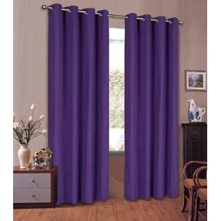 Vorhang Blickdicht Schal, 2 Stück 245x140 (HxB) Matte unifarbene Gardine mit Ösen, Lila Material aus Microsatin Micofaser-Gewebe., 204050