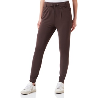 Only Damen Elegante Stoffhose | Poptrash Paperback Stretch Pants | Tunnelzug & Gürtelschlaufen ONLPOPTRASH, Farben:Braun, Größe:S / 32L