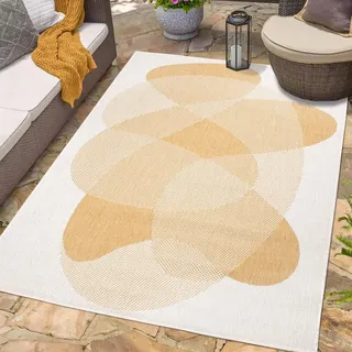 Carpet City Outdoorteppich »DUO RUG 5835« rechteckig 5 mm Höhe Wendeteppich Wetterfest In- & Outdoor, Balkon, Terrasse, Wohnzimmer, gelb
