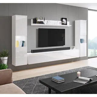 INOSIGN Wohnwand »PARIS«, (Komplett-Set, 4 St.), TV-Wand 260cm breite, grifflose Design, stehend und hängend montierbar,