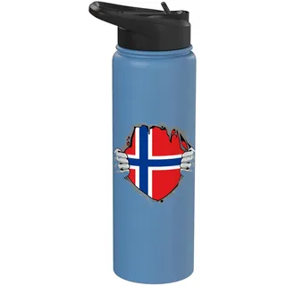 Norwegen Truhe Norwegische Flagge Norwegischer Stolz Norwegische Wurzeln Stainless Steel Insulated Water Bottle