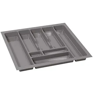 ALUSFERA Besteckkasten für Schubladen 60cm – Schubladen Organizer mit Fächeraufteilung – Hochwertiger Schubladen Organizer Küche für Mehr Ordnung – Anpassbar und leicht zu reinigen - 530x490mm Silber