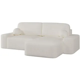 e-meubles Ecksofa Weiß, Holzwerkstoff, 3-Sitzer, L-Form,L-Form, 270x180 cm, Wohnzimmer, Schlafsofa Sofagarnitur Sofa Eckcouch L-Form, mit Bettkasten und Schlaffunktion – Couches, Wohnlandschaften, Ecksofas