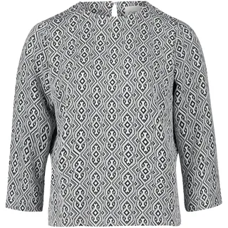 Cartoon Blusenshirt mit Jacquard Blau 40