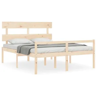 vidaXL Seniorenbett mit Kopfteil 160x200 cm Massivholz - Braun