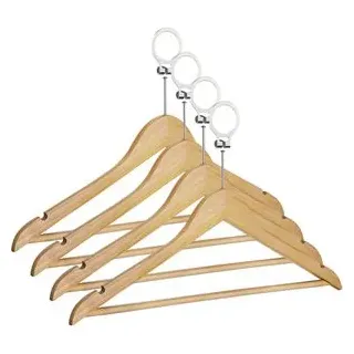 Wenko Formbügel Hotel 4er Set Hotelbügel, mit rutschfestem Steg Braun