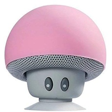 Hipipooo Mini Mushroom Tragbarer drahtloser Bluetooth V2.1-Lautsprecher und Halter mit Saugnapf Kompatibel mit iPad, iPhone, Android-Handy, Tablet PC (Pink)