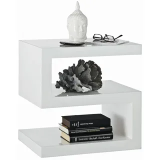 Xora Beistelltisch , Weiß Hochglanz , Holzwerkstoff , rechteckig , Sockel , 38x50x50 cm , Stauraum, offenes Fach , Wohnzimmer, Wohnzimmertische, Beistelltische, Beistelltische eckig