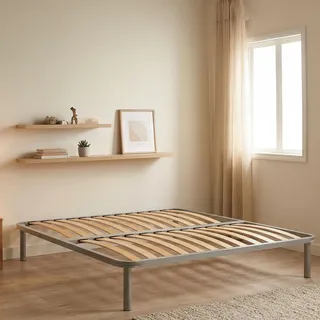 Talamo Italia - Orthopädisches Doppelbett Lattenrost Amelie, orthopädisches Untergestell aus Birkensperrholz mit 14 Lattenrosten, 100 % Made in Italy, 120 x 200 x 34 cm