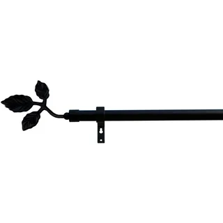 INDEKO Gardinenstange Toskana 1-läufig Ø 16 mm 150 cm Schwarz