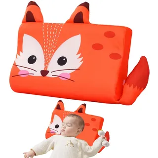Gobesty Schlummerkids Kissen, 45 * 26 cm Calmly Kinderkissen, Atmungsaktives Kissen Kinder Ergonomisches, Kawaii Tiere Kissens Hautfreundlich Wasch Bar für Besseren und GesüNderen Schlaf (Füchse)