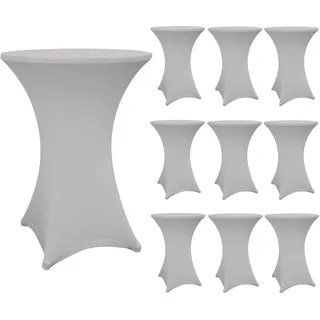 Lumaland 10x hochwertige Stehtischhusse 80-85 cm, ÖKO-TEX® Zertifikat | Stretch Tisch-Überzug schnelltrocknend, Husse mit Verstärkung im Fußbereich | Waschbar, pflegeleicht & langlebig