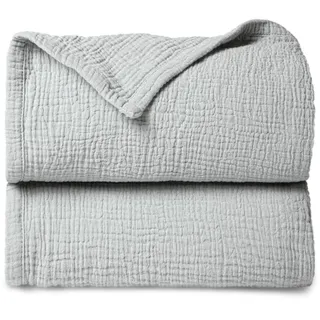 lulumoon Lulu moon Musselin Decke Baby - Atmungsaktive Babydecke,Baby Decken Neugeborenen,Weiche Krabbeldecke für Kinder,Musselin Schlafdecken für Kleinkinder Mädchen Junge 120x120cm (Silbergrau)