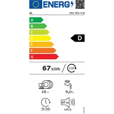 Bild von ODW 4531 D BI Geschirrspüler (teilintegrierbar, 445 mm breit, 47 dB (A), D)